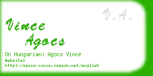 vince agocs business card